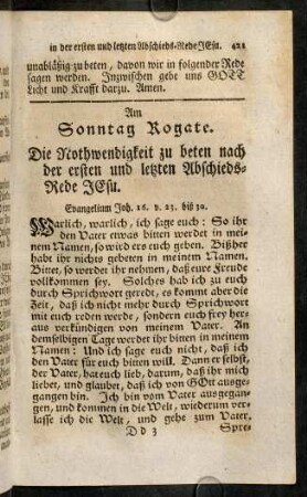 421-435, Am Sonntag Rogate.