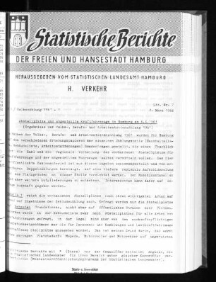 Abstellplätze und abgestellte Kraftfahrzeuge in Hamburg am 6.6.1961 : Lfd. Nr. 7