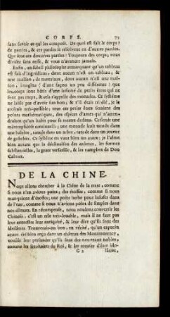 De La Chine