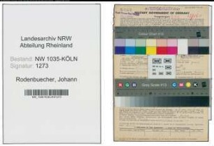 Entnazifizierung Johann Rodenbuecher , geb. 06.06.1900 (Steiger)