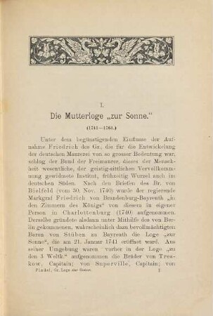Geschichte der Großloge zur Sonne in Bayreuth