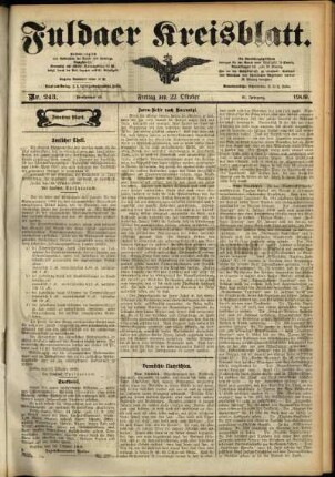 Zweite Ausgabe vom Freitag, den 22. Oktober 1909.