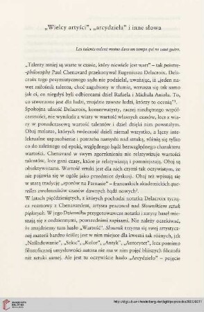 „Wielcy artyści", „arcydzieła" i inne słowa