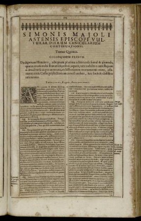 Colloquium Primum. De dignitate Hominis [...]