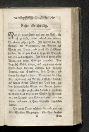 Erste Verehrung.