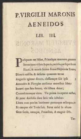 P. Virgilii Maronis Aeneidos Lib. III. = Der Aeneis des P. Virgilius Maro Drittes Buch.