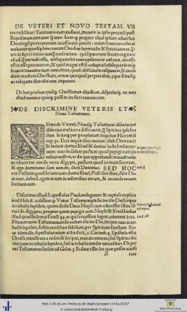 De Discrimine Veteris Et Novi Testamenti