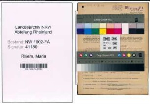 Entnazifizierung Maria Rhiem, geb. 02.04.1914 (Kauffrau)