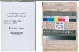 Entnazifizierung Maria Reimann , geb. 27.08.1892 (Justizangestellte)