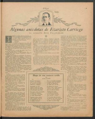 Algunas anécdotas de Evaristo Carriego