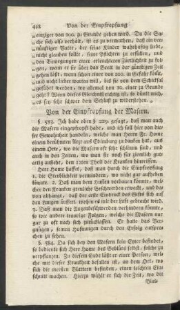 Von der Einpfropfung der Masern