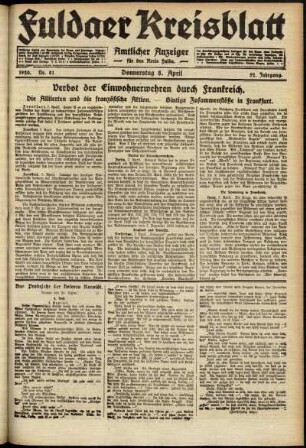 Ausgabe vom Donnerstag, den 08. April 1920.
