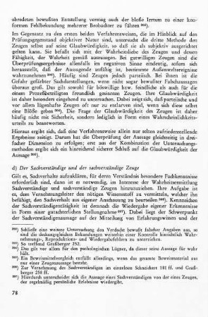 d) Der Sachverständige und der sachverständige Zeuge