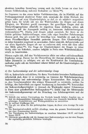d) Der Sachverständige und der sachverständige Zeuge