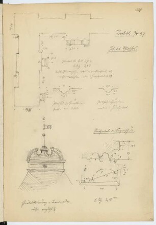 Schloss Zerbst: Details (aus: Skizzen- und Fotoalbum 11)