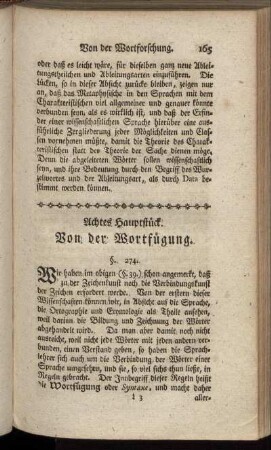Achtes Hauptstück. Von der Wortfügung.