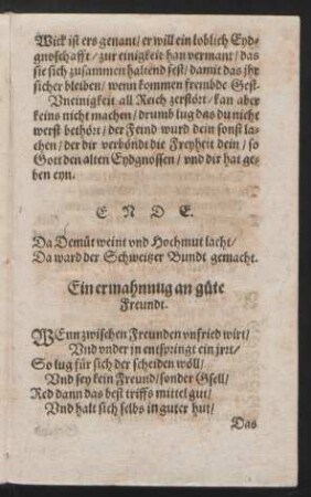 Ein ermahnnug an gute Freundt.