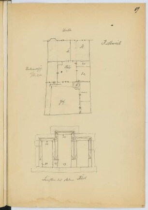 Rathaus, Rottweil: Grundriss, Detail (aus: Skizzen- und Fotoalbum 15)