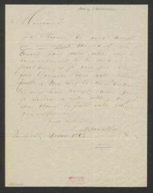 Brief an Gazette d'Augsbourg: 21.03.1843