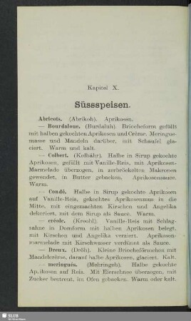 Kapitel X. Süssspeisen
