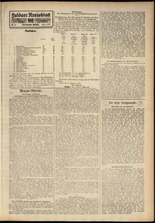 Zweite Ausgabe vom Samstag, den 20. Januar 1917.