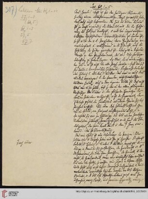 Heid. Hs. 3895 II B - 5,307: Nachlass Heinrich Bassermann, Sonn- und Feiertagspredigten: Predigt zu Jes 60,1-5 (Die Adventsgedanken des Propheten sollen unsern Adventsglauben neu entzünden)