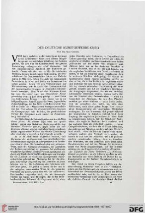 Der deutsche Kunstgewerbe-Krieg