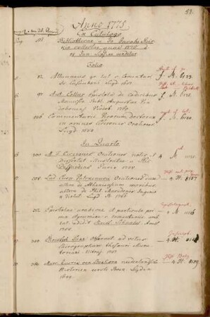 Ex Catalogo Bibliothecae a Jo. Jacobo Reiskio collectae quae 1775 d. 15 Jan Lipsiae vendetur.