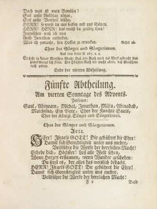Fünfte Abtheilung. Am vierten Sonntage des Advents