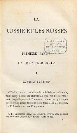 La Russie et les Russes : Indiscrétions de voyage