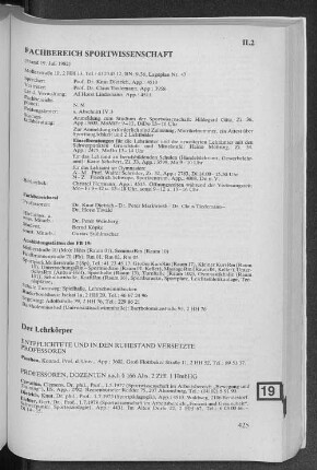 Fachbereich Sportwissenschaft