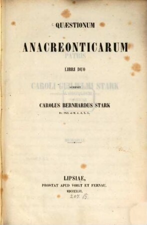 Quaestionum Anacreonticarum libri duo
