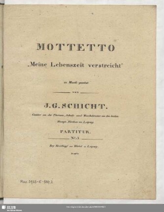 Mottetto Meine Lebenszeit verstreicht : No. 3