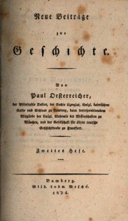 Geschichtliche Darstellung des alten Königshofes Forchheim : nebst einem Verzeichnisse aller bekannten Königshöfe