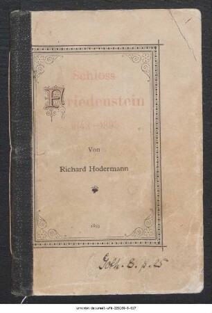 Schloss Friedenstein 1643-1893