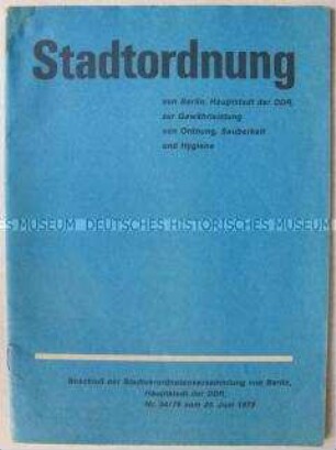 Stadtordnung von Berlin (DDR) nach dem Beschluss der Stadtverordnetenversammlung vom 20. Juni 1979