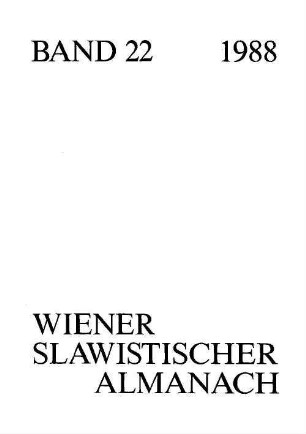 Wiener slawistischer Almanach. 22. 1988