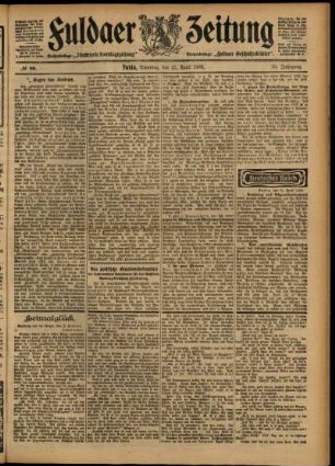 Ausgabe vom Dienstag, den 21. April 1903.