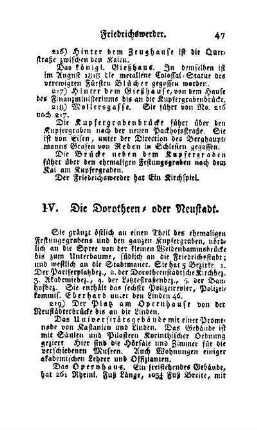 IV. Die Dorotheen- oder Neustadt