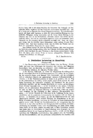 Deutscher Lehrertag in Hamburg : Pfingsten 1896