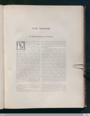 Livre Troisième: La Renaissance en France