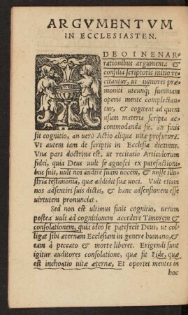 Argumentum In Ecclesiasten.
