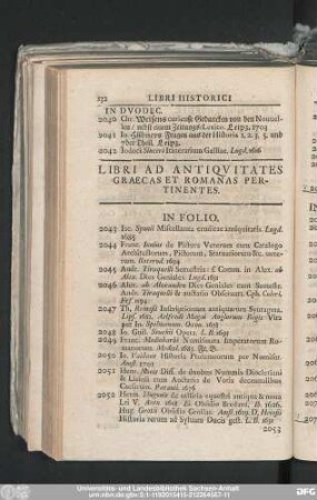 Libri Ad Antiquitates Graecas Et Romanas Pertinentes.