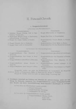 II. Personal-Chronik