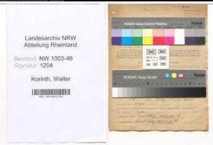 Entnazifizierung Walter Korinth , geb. 21.04.1904 (Former)