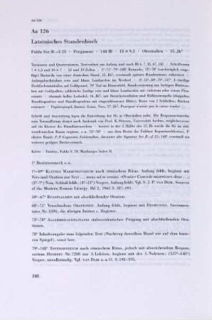 Aa 126. Lateinisches Stundenbuch