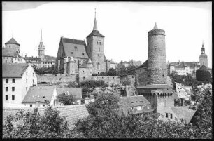 Bautzen. Petrikirche, Michaelskirche, alte Wasserkunst, Lauenturm