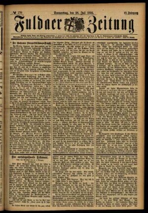 Ausgabe vom Donnerstag, den 28. Juli 1892.