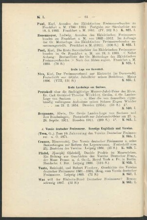 Delta. Verein deutscher Freimaurer. Sonstige Eigenbünde und Vereine.