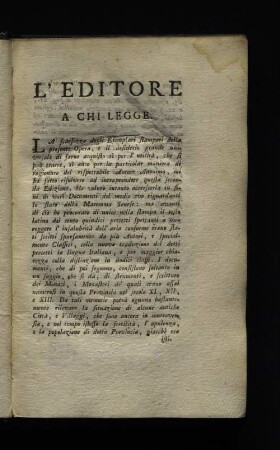 L' Editore a chi legge